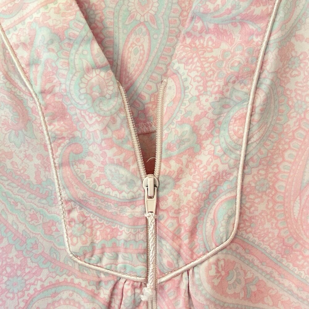 MISS ELAINE Women’s Pink Paisley Print 100% Cotton Flannel Nightgown Size S - Picture 9 of 13